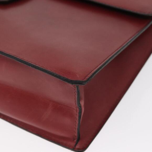 CELINE Hand Bag Leather Red Gold Auth 161005 - Picture 14 of 16